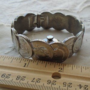 Vintage Norman bangle coin watch swiss made